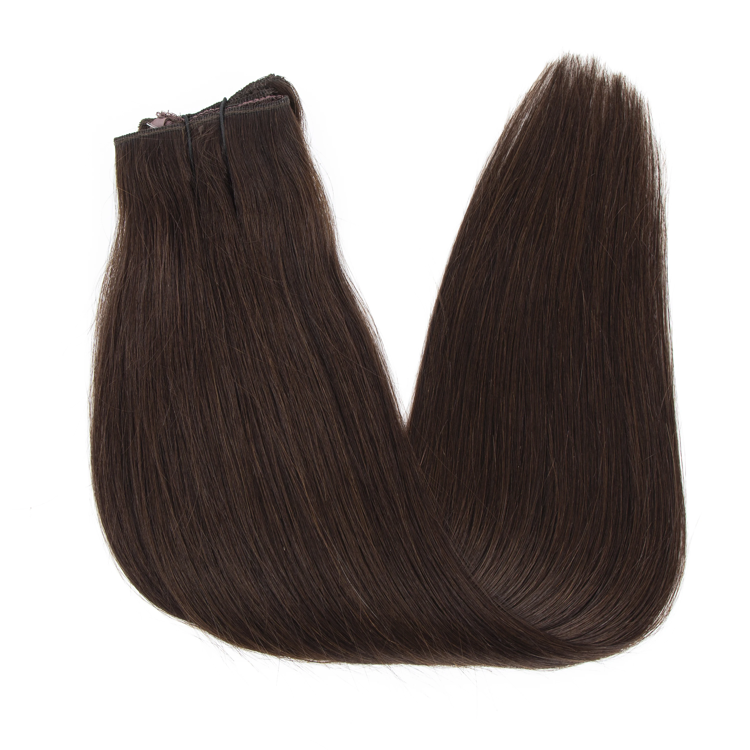 Wire in Hair Extensions Human Hair Straight Natural Human Hair One Piece Fish Line Clips Weft in Hair Extensions 12“-26”