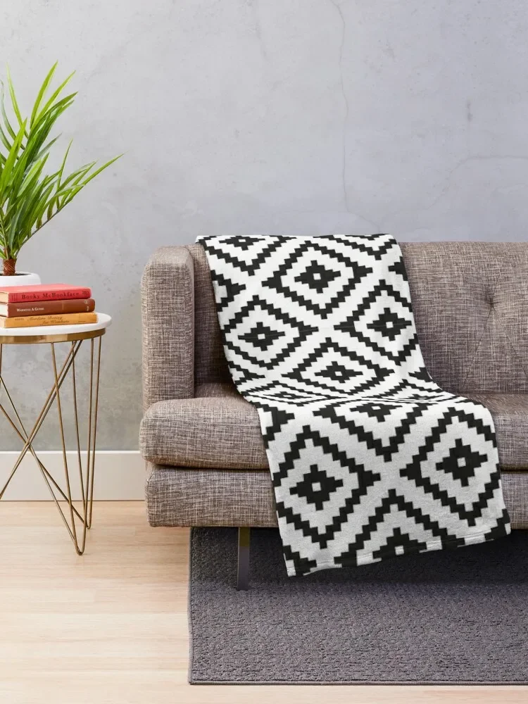 Aztec - Black on White Throw Blanket Travel christmas decoration manga blankets ands Blankets