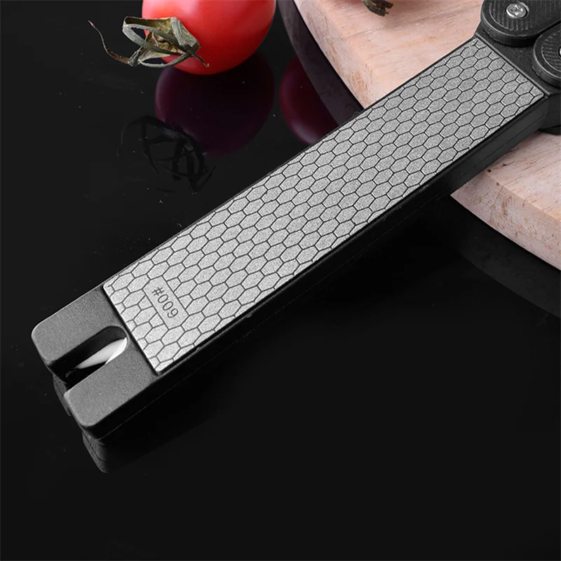 Portable  Knife Sharpener Folding Diamond Double-sided Fan Shape Knife Scissors Sharpening Stone Kitchen Ceramic Sharpening