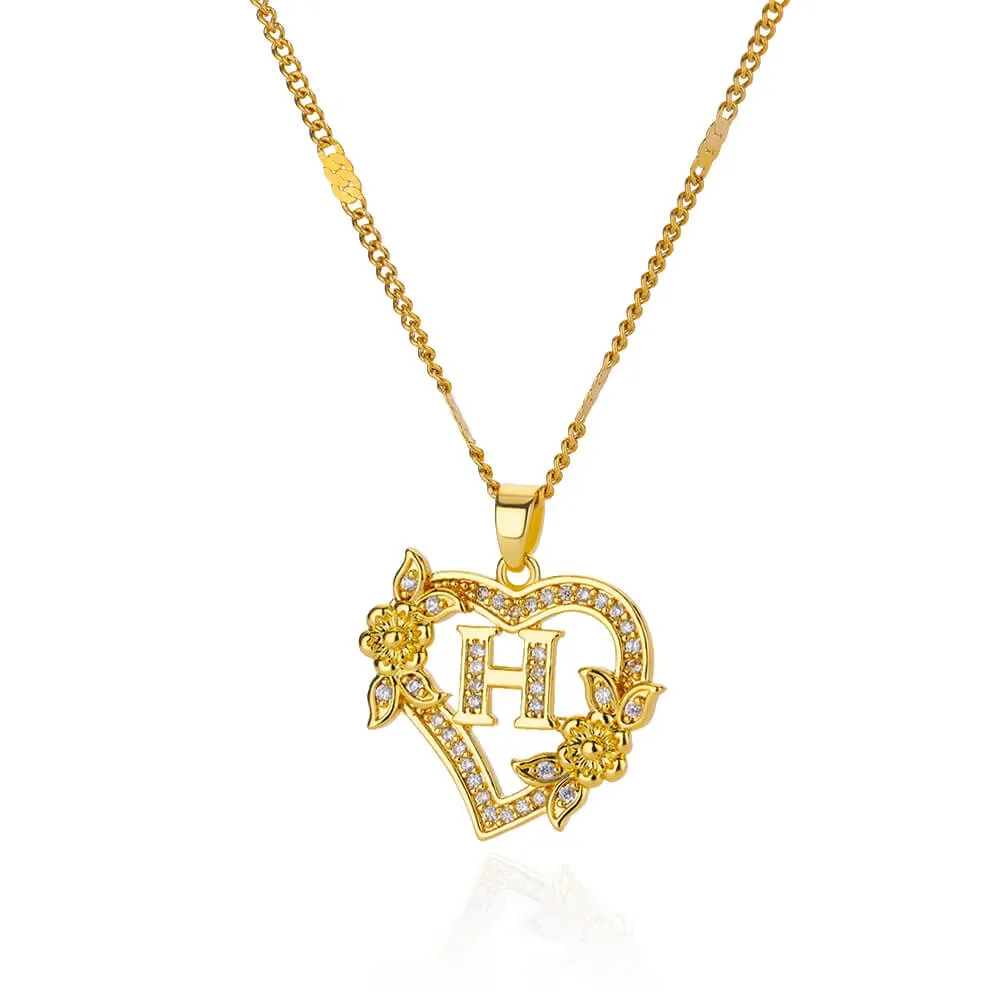 Luxury 24K 9999 Pure Gold real gold Hollow Love Letter Pendant Necklace Women's Clavicle Chain