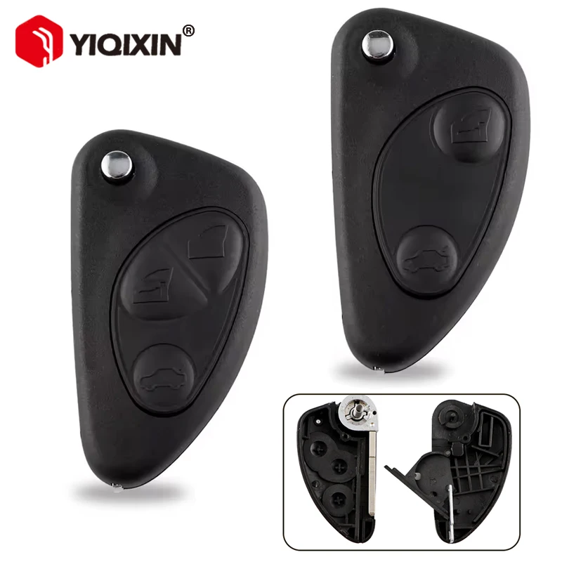 

YIQIXIN 2/3 Button Flip Folding Car Key Case For Alfa Romeo 156 147 166 GT Replacement Remote Key Shell Cover Uncut SIP22 Blade