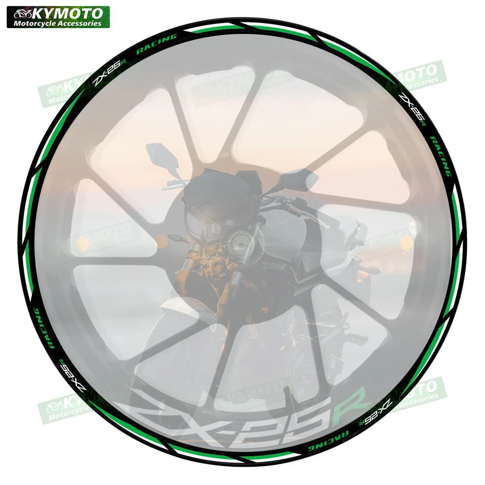 

Аксессуары для мотоциклов ZX-25R ZX25R, 17-дюймовые наклейки на передние и задние колеса, обтекатели, светоотражающие наклейки, полосы, украшение