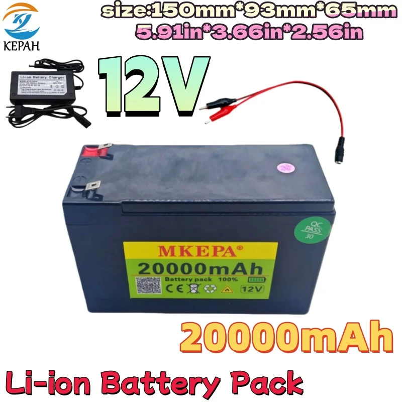 

Литиевая аккумуляторная батарея 18650 12В 20Ач (20000мАч) с BMS для опрыскивателя, рыболовного судна, портативного аварийного источника питания
