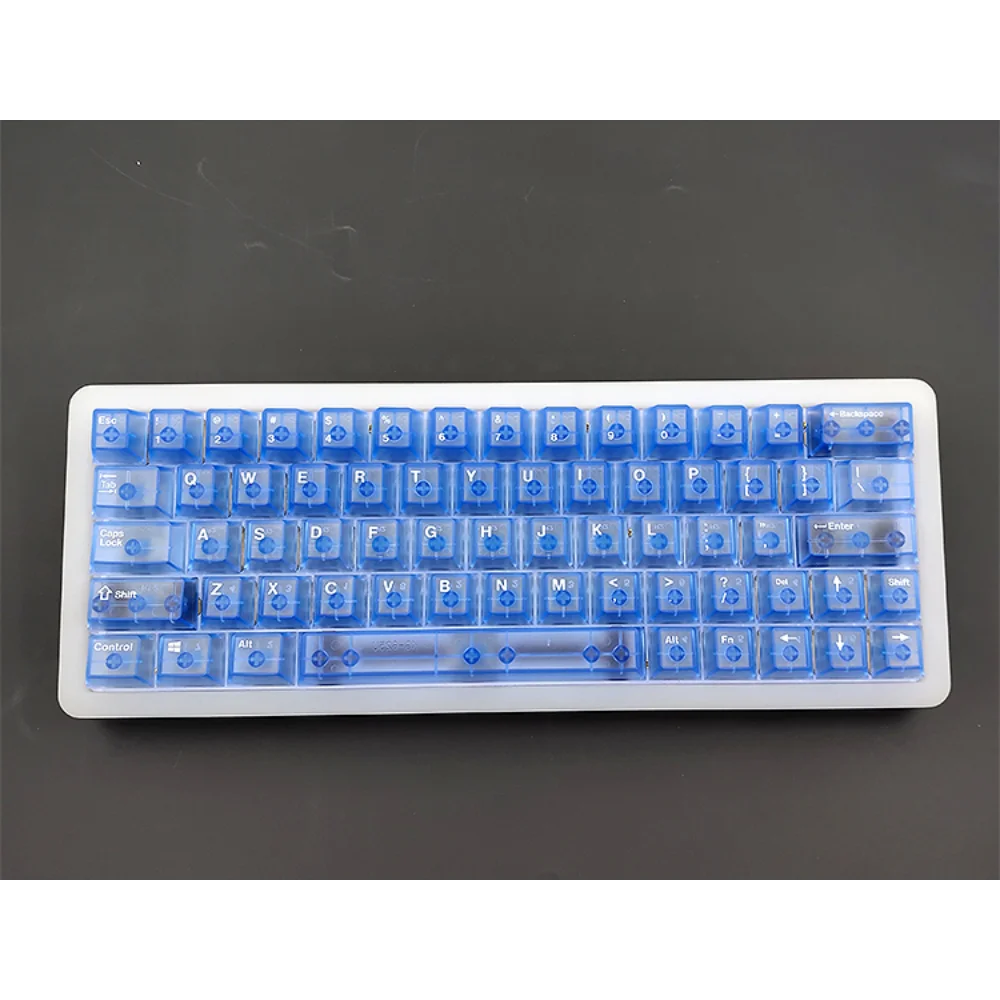 Silkscreen transparente cereja Keycaps, teclado mecânico, translúcido, Glacier Crystal, 139 chaves para 60, 80, 87, 98, 104, 108