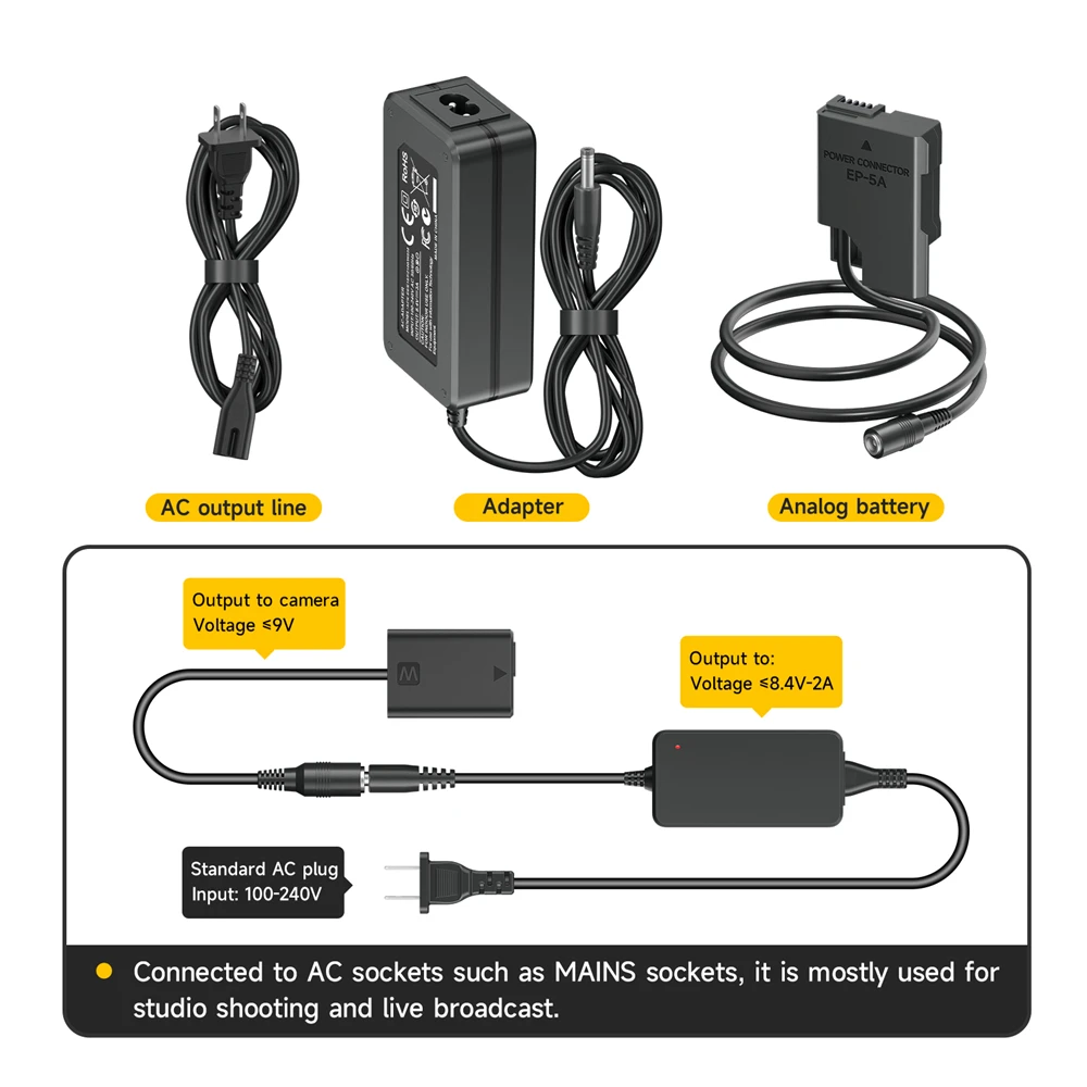 EN-EL14 EN EL14 Dummy Battery ENEL14 DC Coupler AC Power Adapter for Nikon D3200 D3300 D3400 D3500 D5100 D5200 P7100 P7700