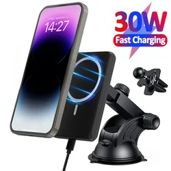 30 W Magnetyczna samochodowa ładowarka bezprzewodowa Air Vent Uchwyt na telefon Stojak na iPhone 15 14 13 Pro Max Mini ładowarka samochodowa Stacja szybkiego ładowania