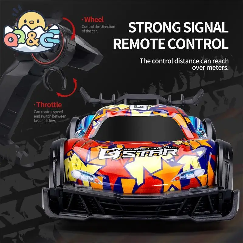 

Rc Racing Car Q170 2.4G Drift High-Speed Cars 4Ch Colorful Lighting Remote Control Competition Vehicles Kids Toys for boys Gifts