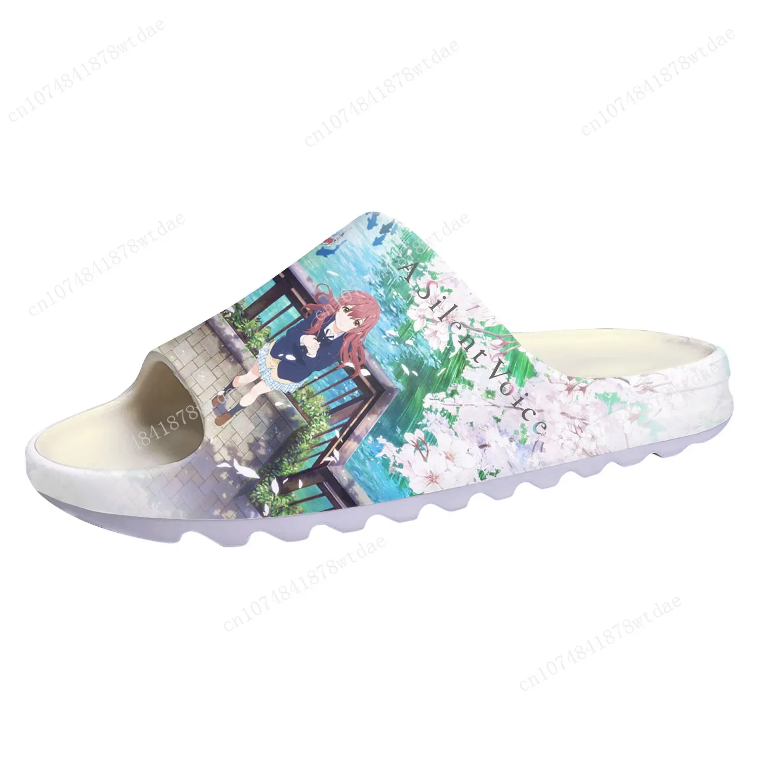 A Silent Voice Soft Sole Sllipers Mens Womens Teenager Home Clogs Japanese Anime Step In Water Shoes On Shit Customize Sandals