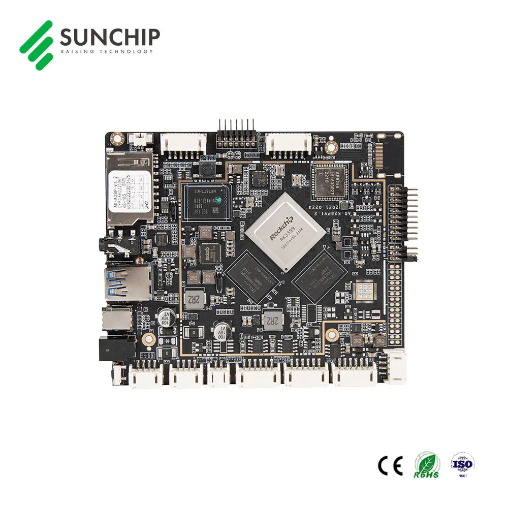 Carte mère OEM du système Android Rockship RK3399 avec interface BT et WiFi LVDS EDP