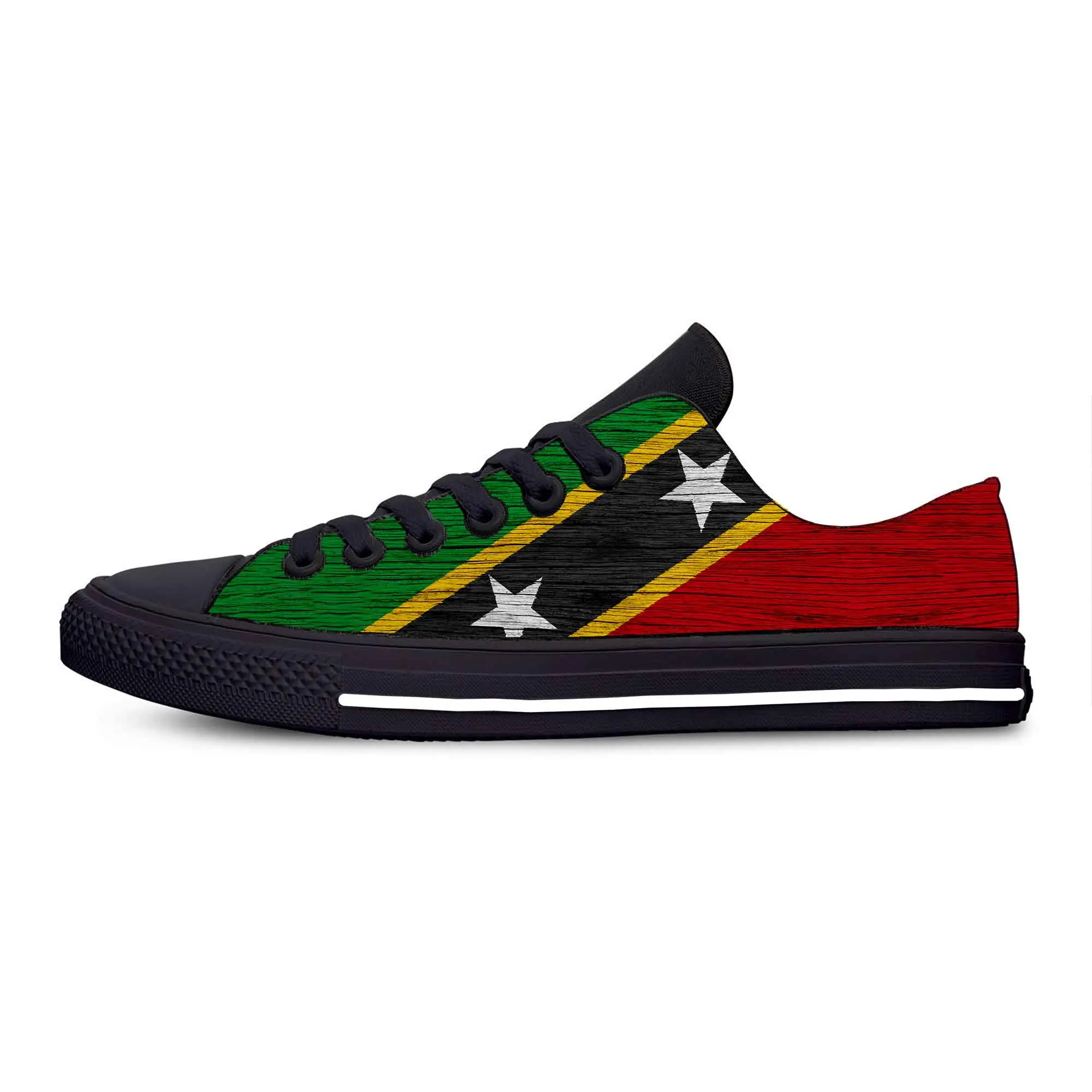 Saint Kitts and Nevis Flag Patriotic Pride Fashion Casual Cloth Shoes Low Top Comfortable Breathable 3D Print Men Women Sneakers