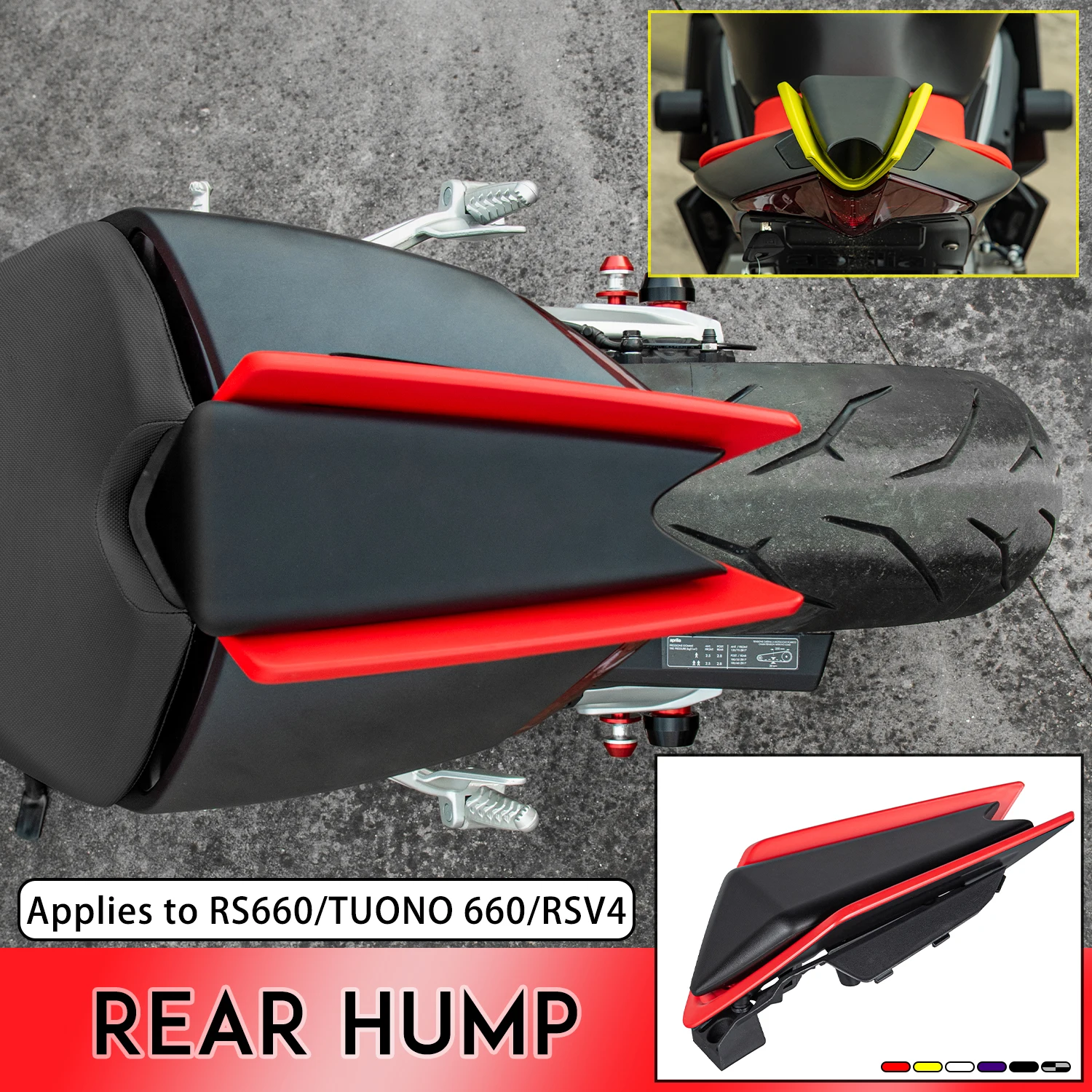 Rear Seat Cover For Aprilia TUONO RS 660 2020-2024 Fairing Cowl Rear Seat Passenger Hump Spoiler Fairing Cover For Aprilia RSV4