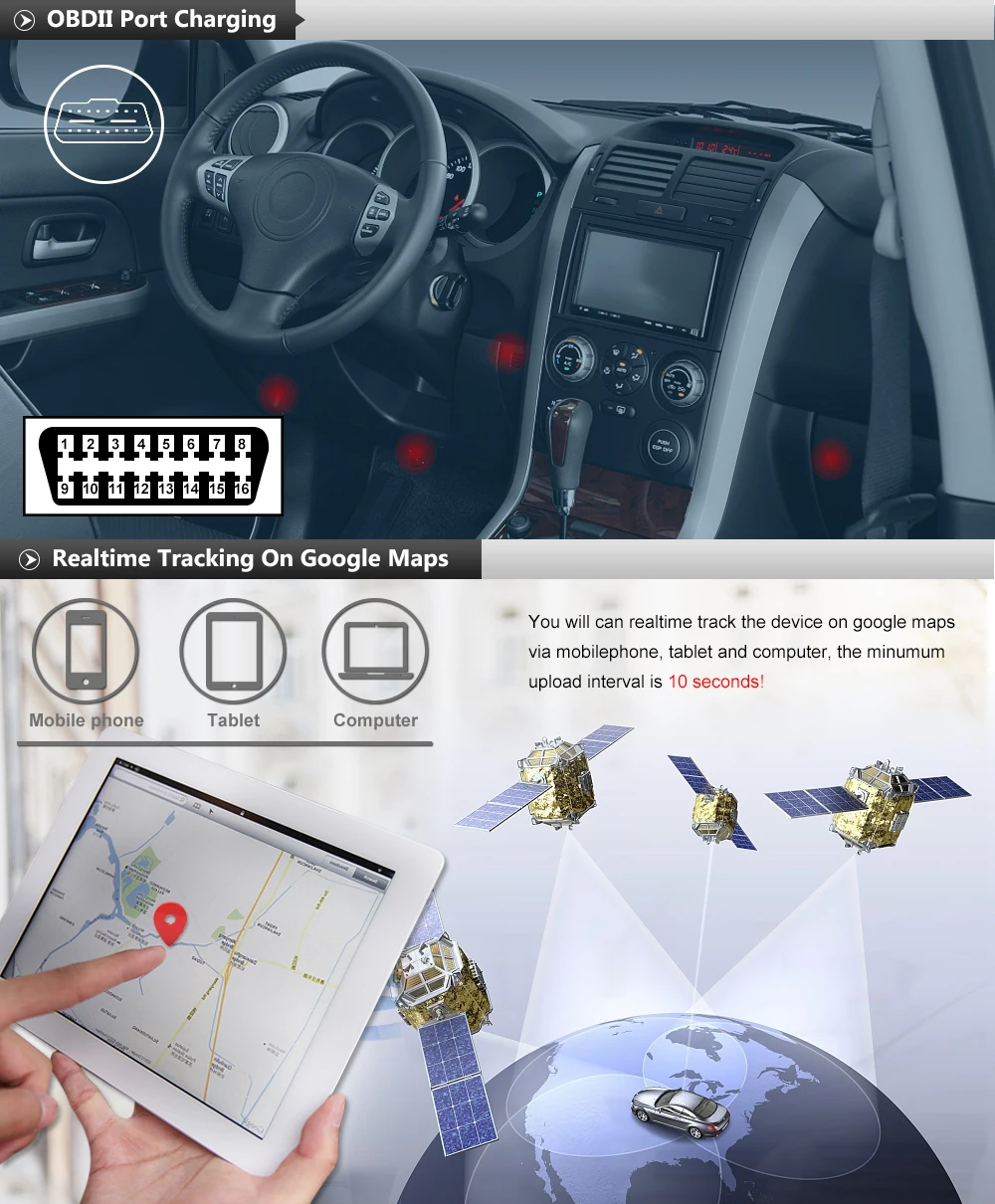 جهاز تعقب السيارة 4G جهاز تعقب Obd 16PIN MINI 4G GPS Tracker obdii ميناء شحن محدد obd2 جهاز تعقب تطبيق ويب مجاني