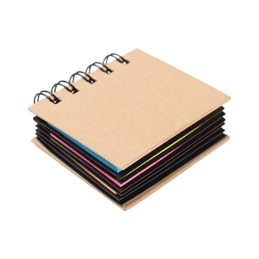 Spiral Bound Index Tabs with Colorful Fluorescent Design 85x80mm Writable Paper Page Markers for Study Work and Planning
