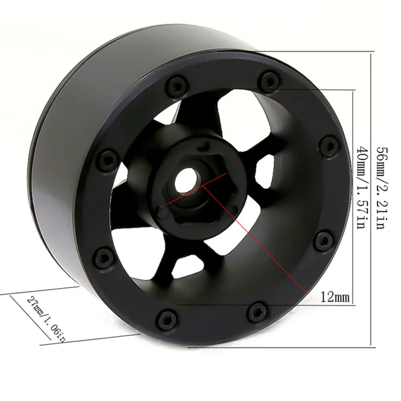 2 pièces pour SCX10 90046 TRX4 1/10 Simulation voiture d'escalade 1.9 pouces moyeu de roue convient pour 1.9 pouces pneu Skin-Y44A