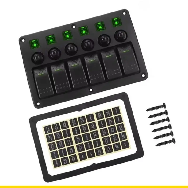 

SZCH 6 Gang Toggle Switcheres с индикатором света и наклейки на выключателях выключателей для автомобильных грузовиков панель