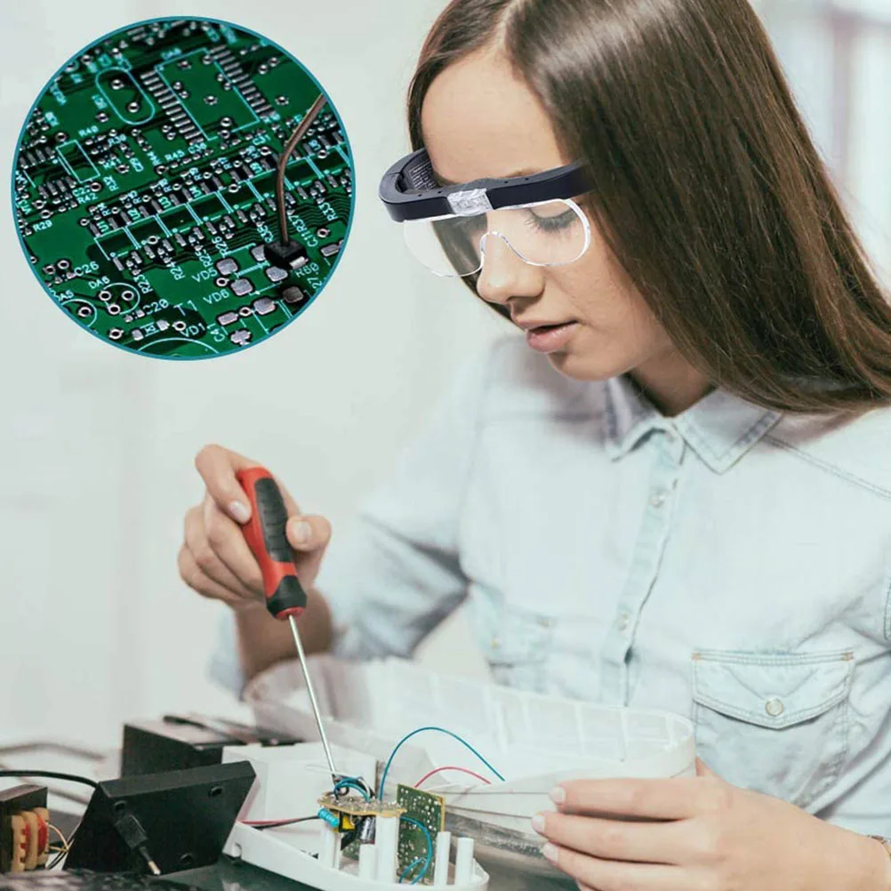 

USB Rechargeable Head-Mounted Magnifier LED Light Magnifying Glass for Reading Repair Embroidery Watch Maintenance Seniors