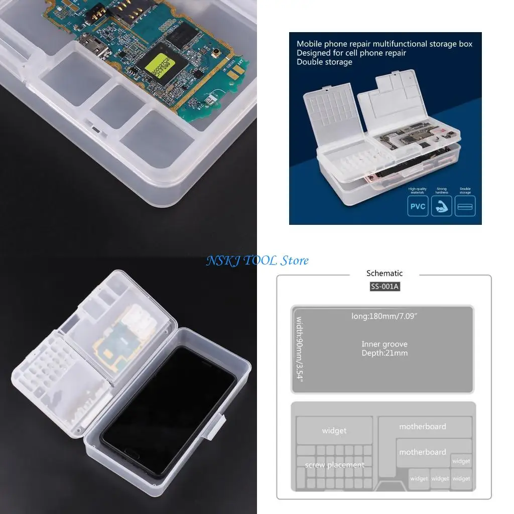 

L8RC LCD Screen Mainboard IC Parts Repair Multi-function Storage Box