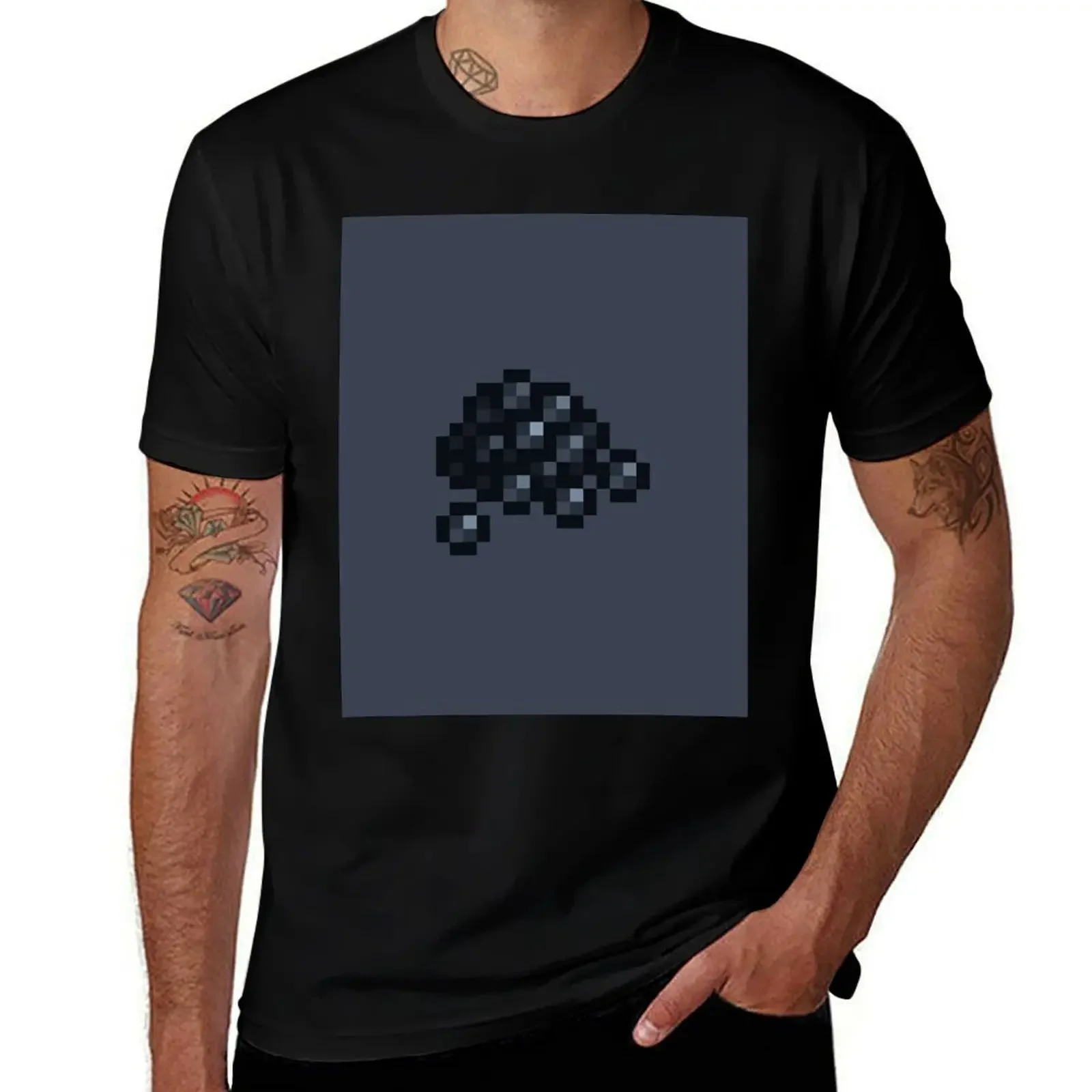 Pixel Fish Eggs, Black T-Shirt boys animal print luxury designer slim fit t shirts for men