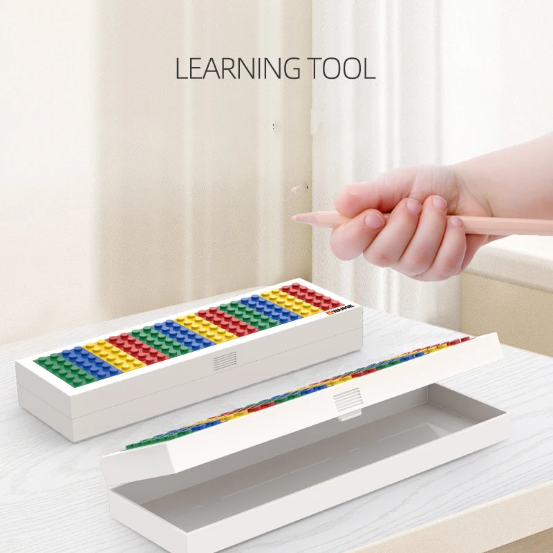 Divertente Building Blocks Style Learning Stationery temperamatite Pen box con blocchi giocattoli educativi strumento per studenti regalo per bambini