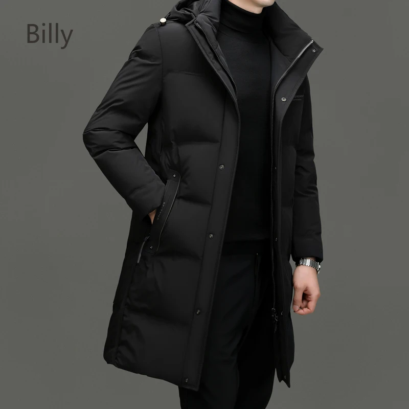 Mens Winter Long Down Jacket 2024 New Designer Clothing Super Warm Menswear Clothes Luxury Casual Warm Windbreaker Goose Down