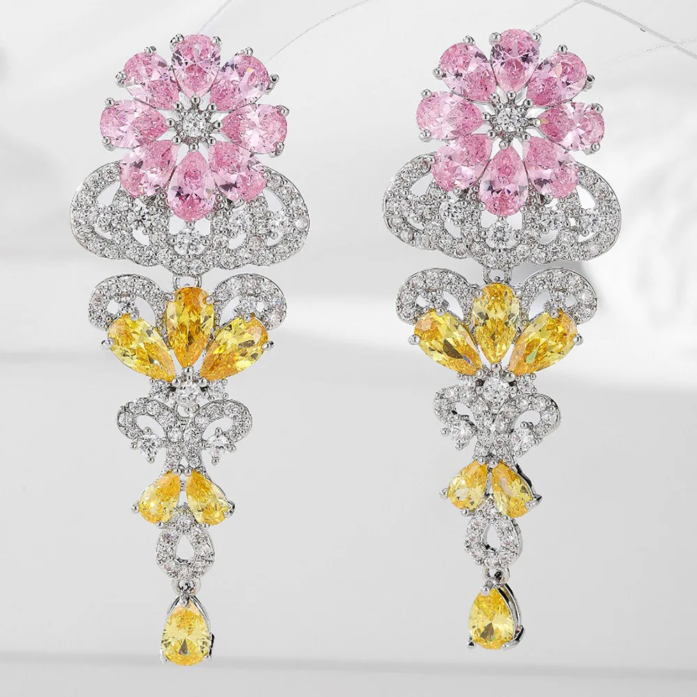

Missvikki Luxury Gorgeous Shiny Drop Earrings For Women Wedding Party Charm Full CZ Earrings Fashion Jewelry High Quality