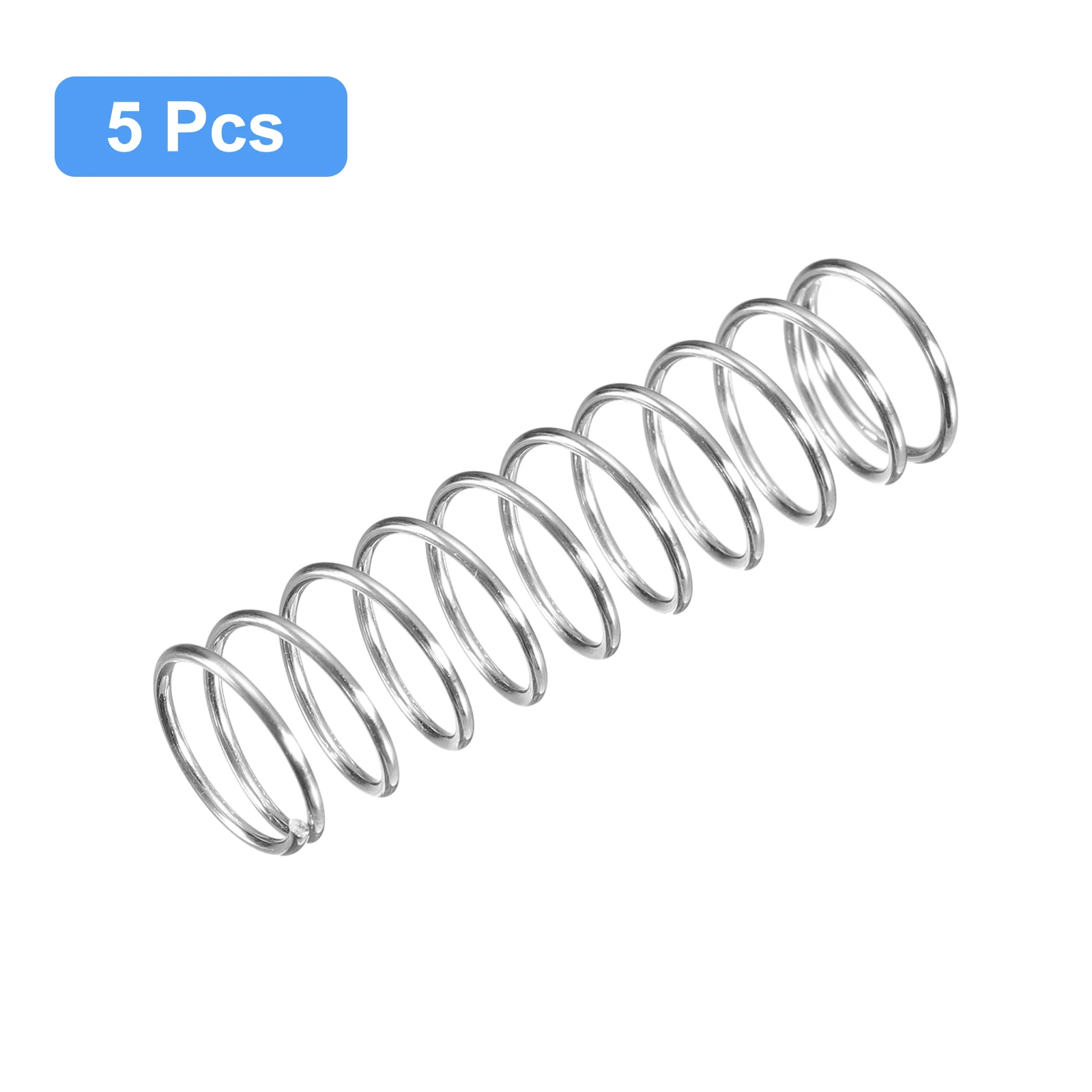 Uxcell 5Pcs 304 Stainless Steel Compression Spring 6-14mm OD 0.8mm Wire Size 10-50mm Free Length Silver Tone Compression Spring