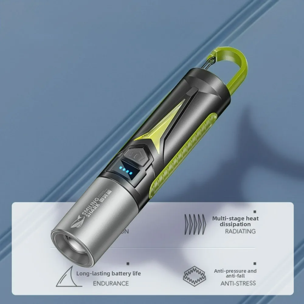 

Мини-фонарик с телескопическим зумом и широким лучом COB, боковой светильник, дизайн с замком, портативный фонарик, уличный кемпинг, пеший туризм, аварийное использование