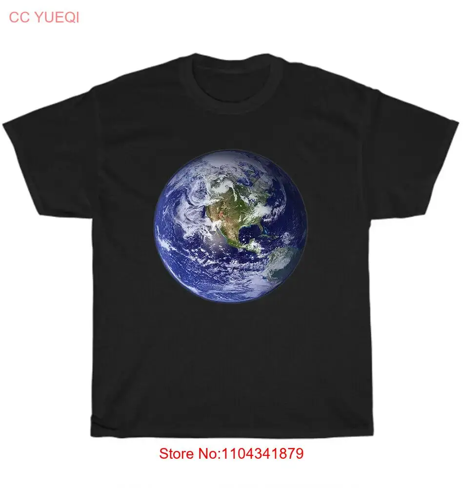 Earth Planet Flat Earth North America Globe Space Clouds T-Shirt Unisex Tee Gift