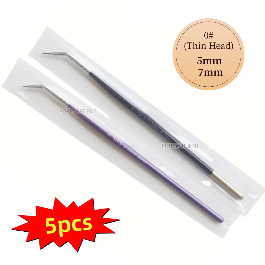 

Dental 0# Curved Brush Pens Skyists Nylon Hair Brushes Denture Dentine Lab Ceramco Metal Powder 0# 2#