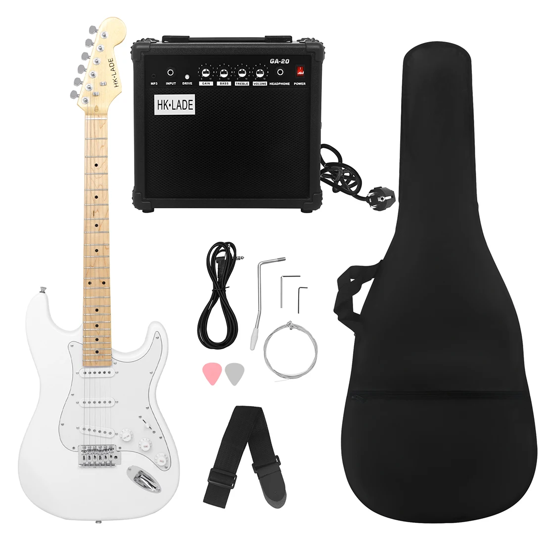 HK·LADE 39 Inch 6 String Electric Guitar 22 Frets Maple Body Electric Guitarra With Bag Amp Strap Guitar Parts & Accessories