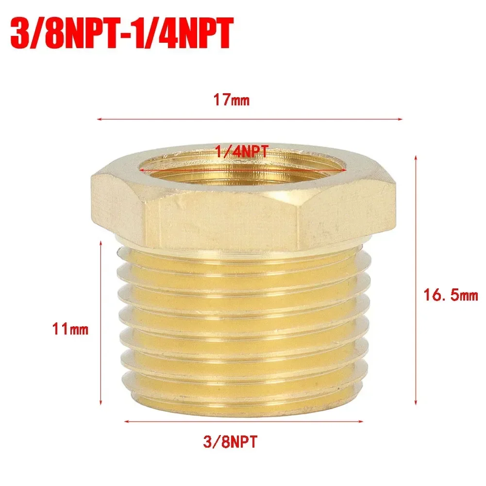 Messing Adapter Fitting Verminderen Hexagon Bush Bus Man-vrouw Connector Brandstof Water 1/8NPT-1/4NPT 3/8NPT-1/4NPT1/2NPT-3/8NPT