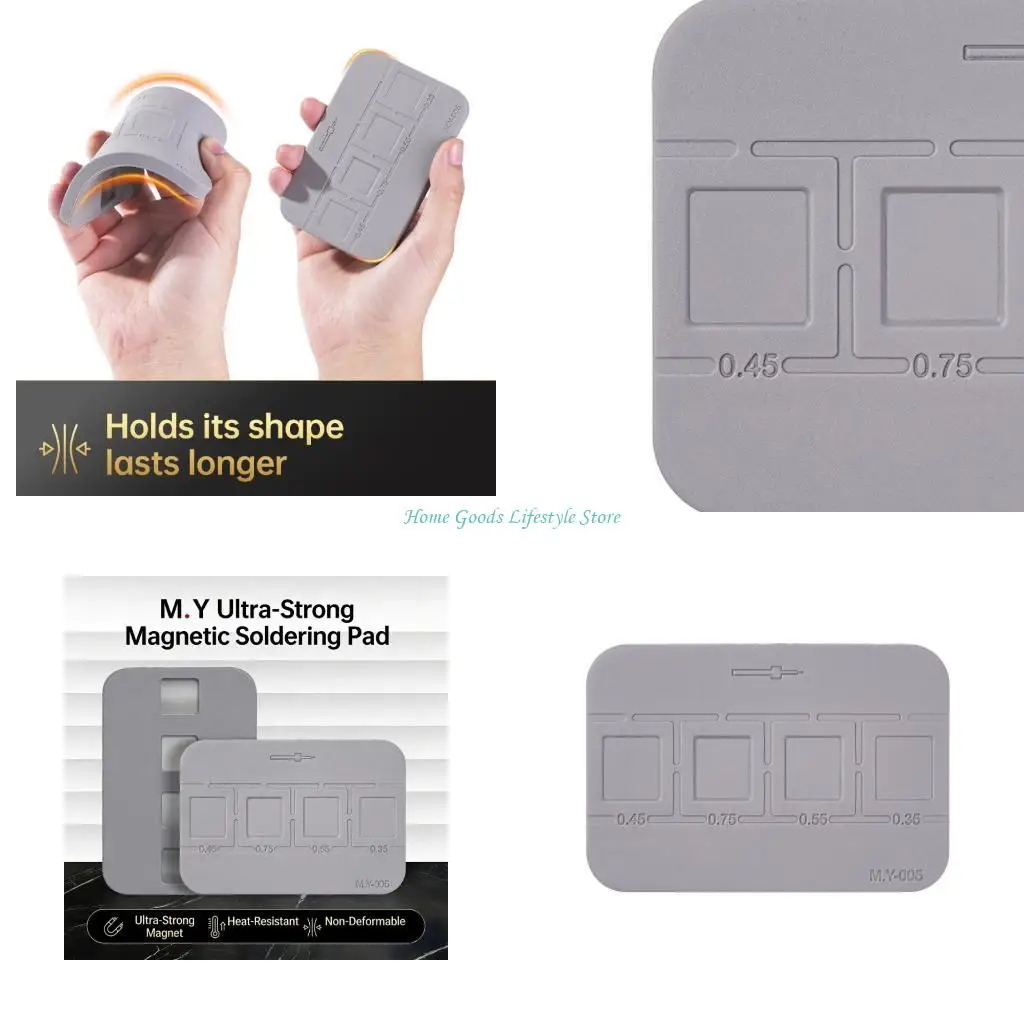 

E74E Шаблоны для посадки олова Силиконовая накладка для припоя Гладкие поверхности Устойчивость к наращиванию припоя Магнитное