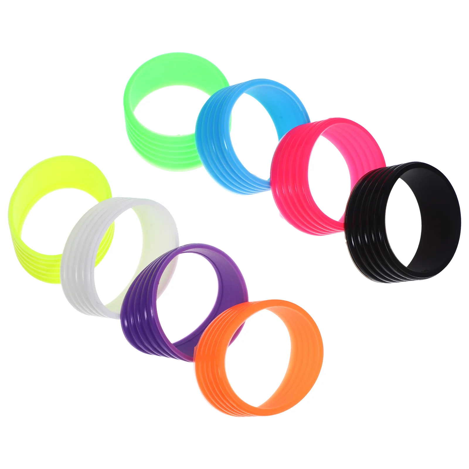 8 Pcs Racket Anti-slip Ring Tennis Replaceable Overgrips Silicone Round Silica Gel Protectors