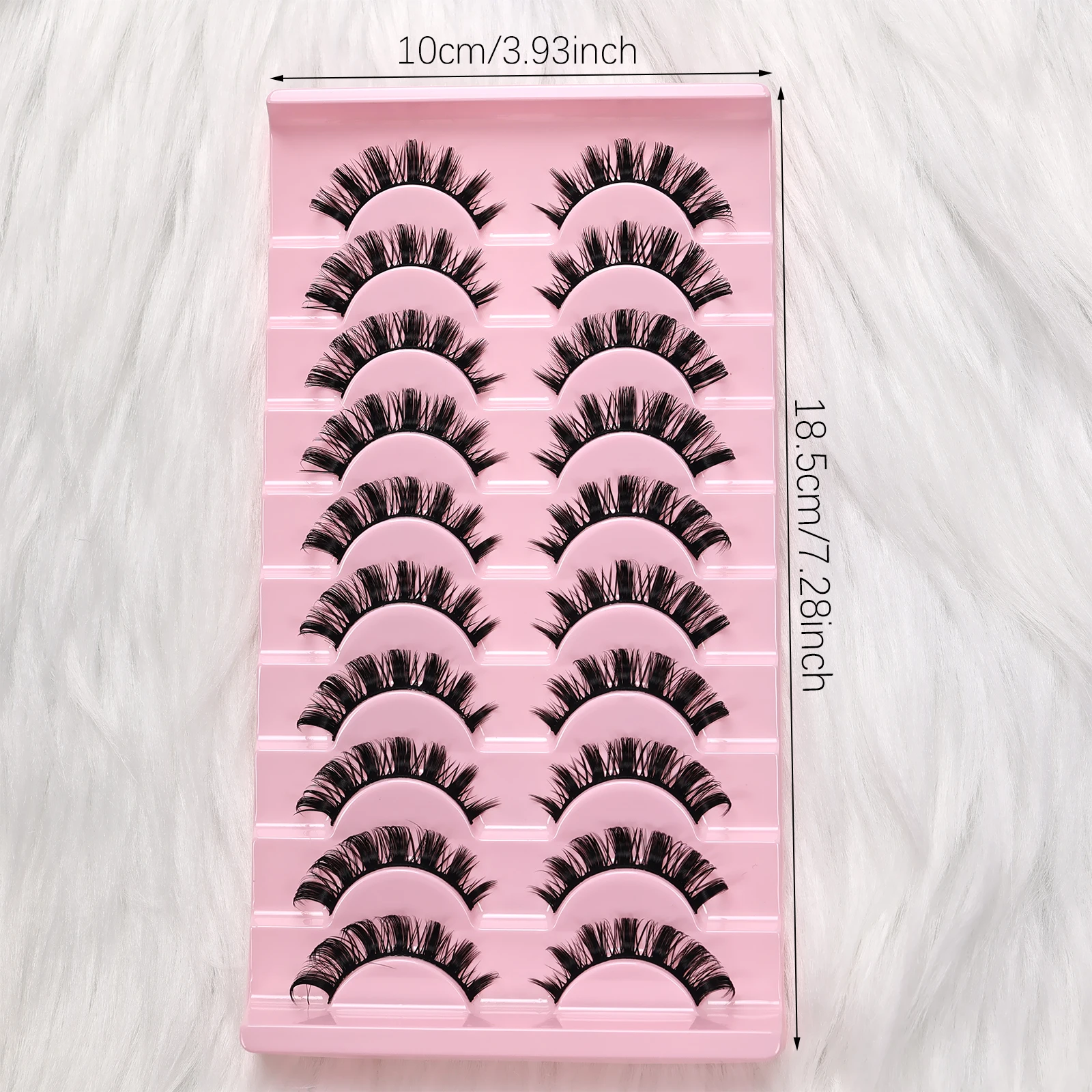 10 pares de cílios postiços russos d curvados, cílios postiços macios e reutilizáveis para data diária de festa, extensões de maquiagem para os olhos para iniciantes