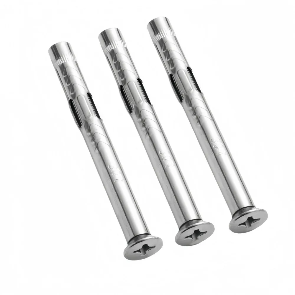 304 Stainless Steel Countersunk Expansion Screws M6-M12 Concrete Sleeve Anchors, Cross Flat Head Built-In Tension Bolts