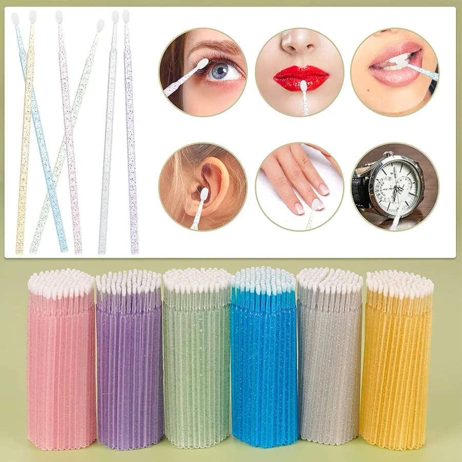 1000 Pcs Disposable MicroBrush Eyelashes Extension Individual Lash Removing Swab Micro Brush For Eyelash Extension Makeup Tool