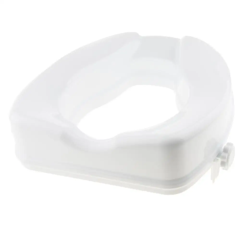 Toilet Seat Riser White 2 Inch Raised Toilet Lift Bathroom Aid Adult Toilet Lifter for Elderly Disabled Women