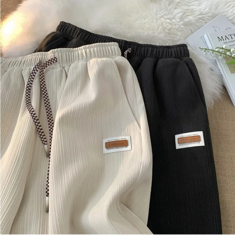 2025年夏新作 メンズ レディース 香港風 シンプル ベーシック ストレートレッグ カジュアル アイスシルク ドレープショーツ