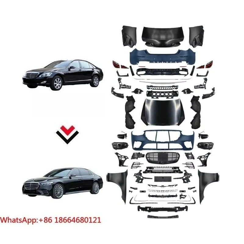 Hot Sale Body Kits for   S-class 2006-2013 W221 up to W223 S450 Bumper LED Headlight Car Bumpers Conversion Kit