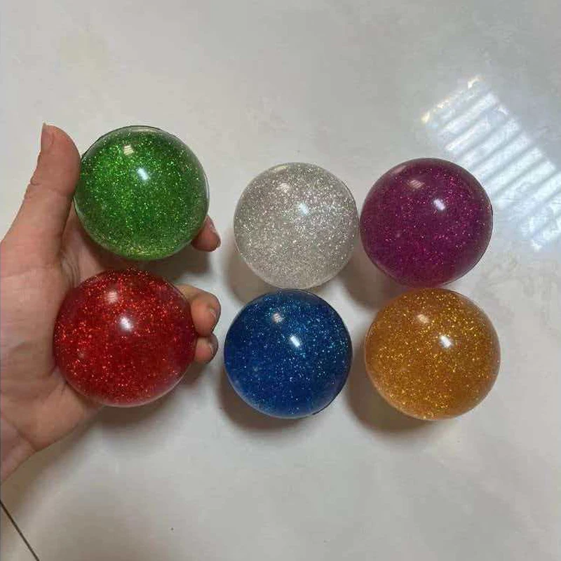 1PCS Glitter Grote Rubberen Bouncy Ballen 55MM Balle Rebondissante Party Gunsten Kous Kleinigheidjes Cadeaus Voor Kinderen Jongens meisjes