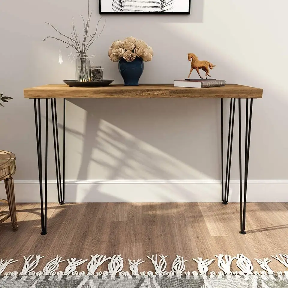 4 Pack V Shaped Black Steel Furniture Legs
