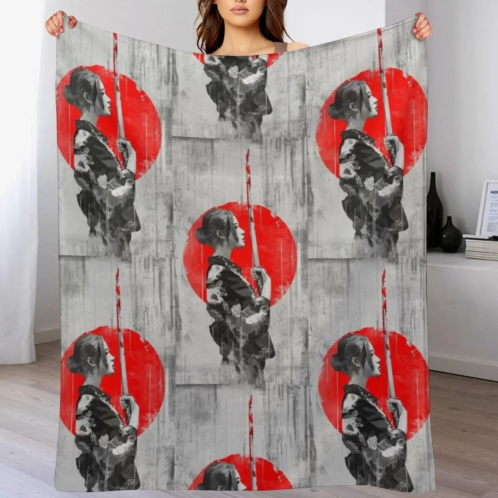 

samurai girl art Throw Blanket Loose Sleeping Bag Blankets