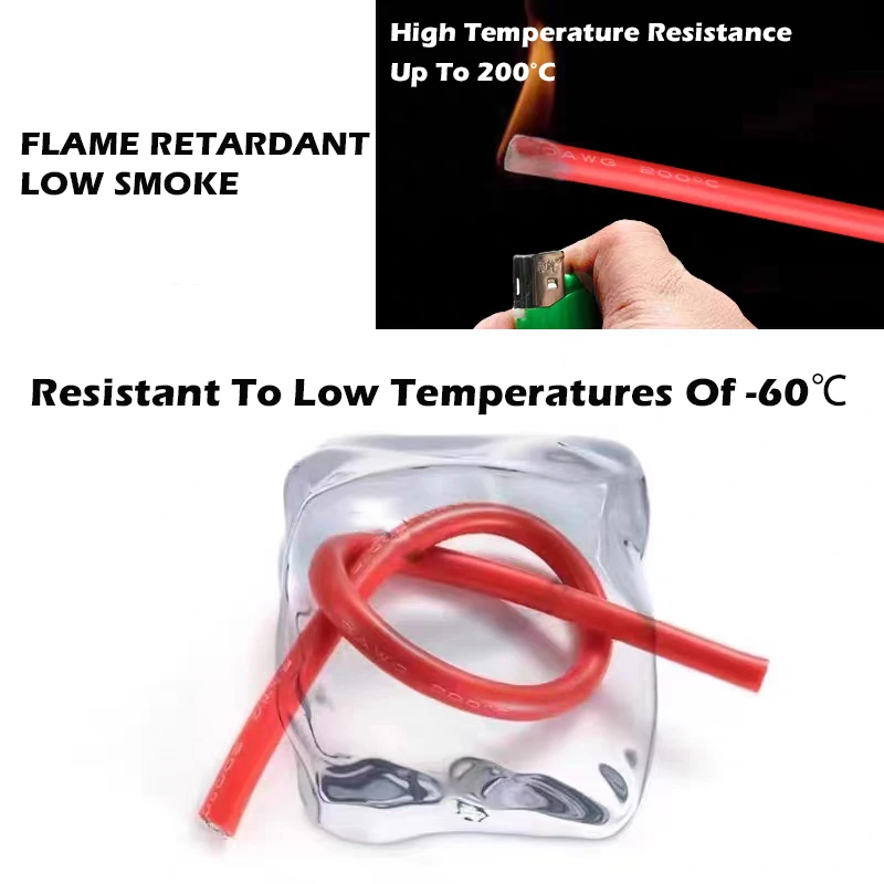 M10-M10 Battery Cable Wire Soft Silicone With M8 Tinned Copper Terminal for High Performance Car Inverter Solar
