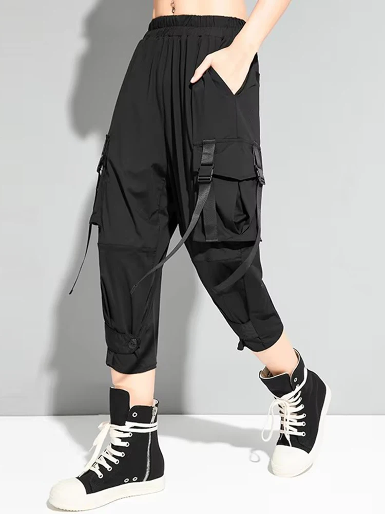 Amax luluE European 2024 Summer Fashion Womens Punk Casual Trousers Ladies Fitness Loose Harem Pants Females Hip Hop Pantalons
