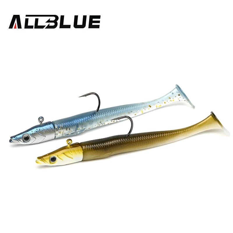 ALLBLUE Tidal Eely Shad 95mm 9g Weicher Aal-Angelköder Paddle-Tail Jigkopf-Haken Vinyl-Vibrations-Kunstköder Salzwasser-Ausrüstung