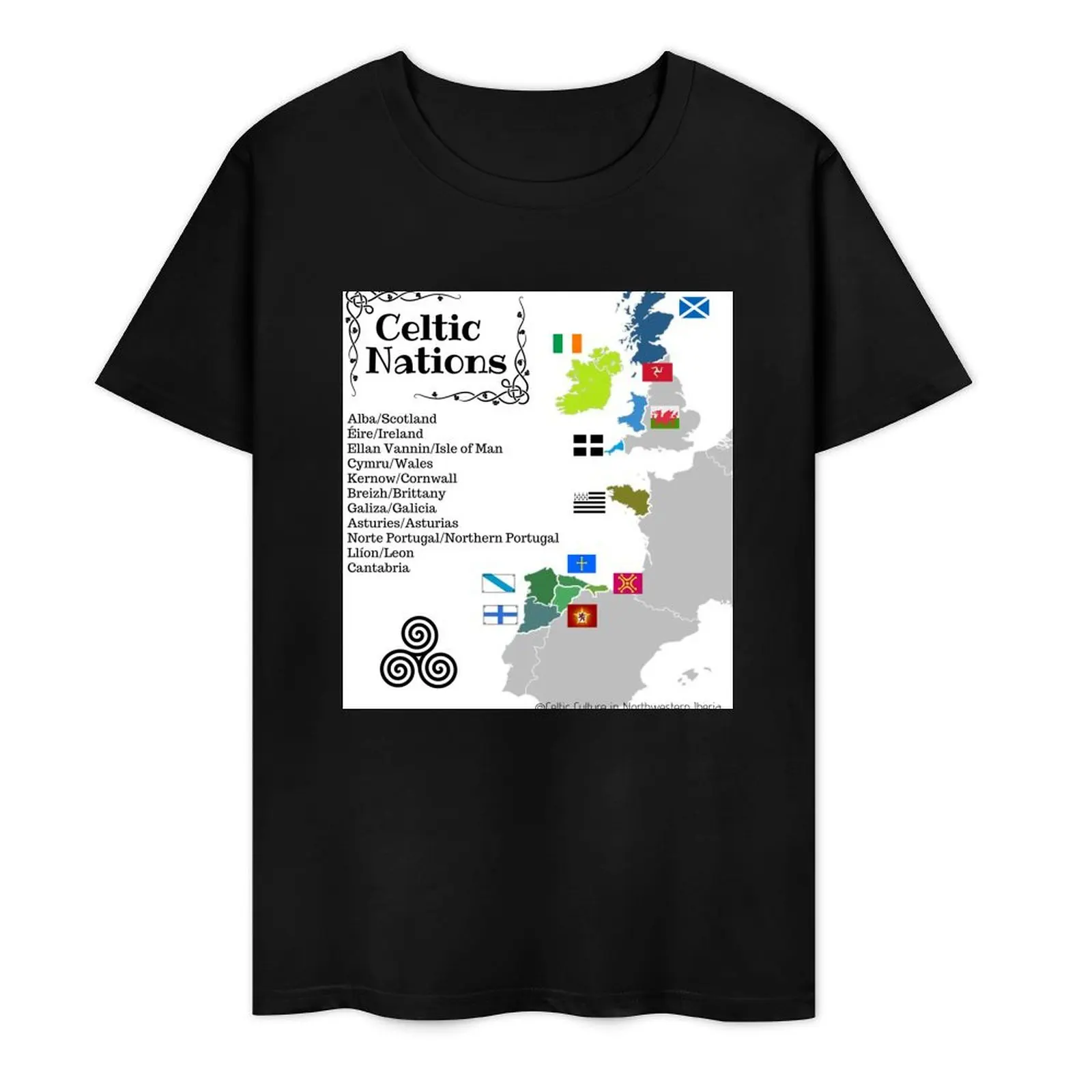 Celtic Nations Map T-Shirt new edition blue archive custom shirt anime stuff cotton t shirt men