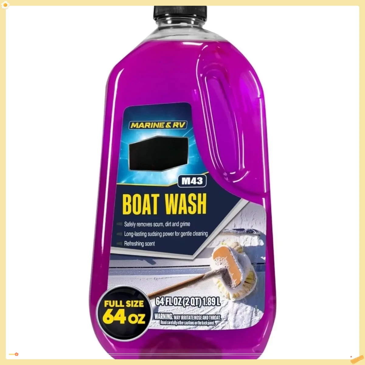 

Очиститель лодок на колесах, защитный гель из стекловолокна на 64 унции, без полос, белый