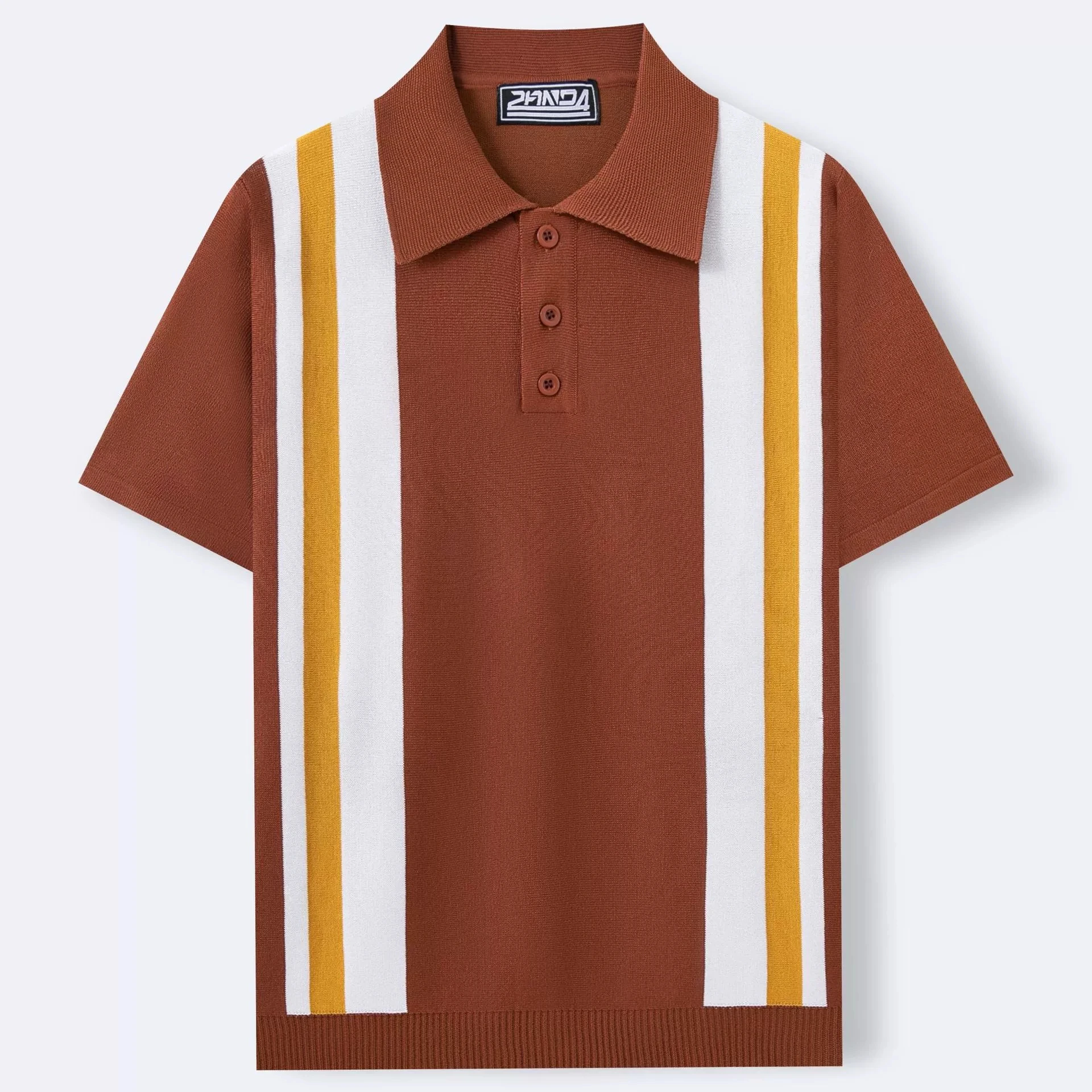 

Men's Summer New Elegant Fashion Versatile Striped Jacquard Knitted Shirt Short Sleeve Business Casual Polo Shirt