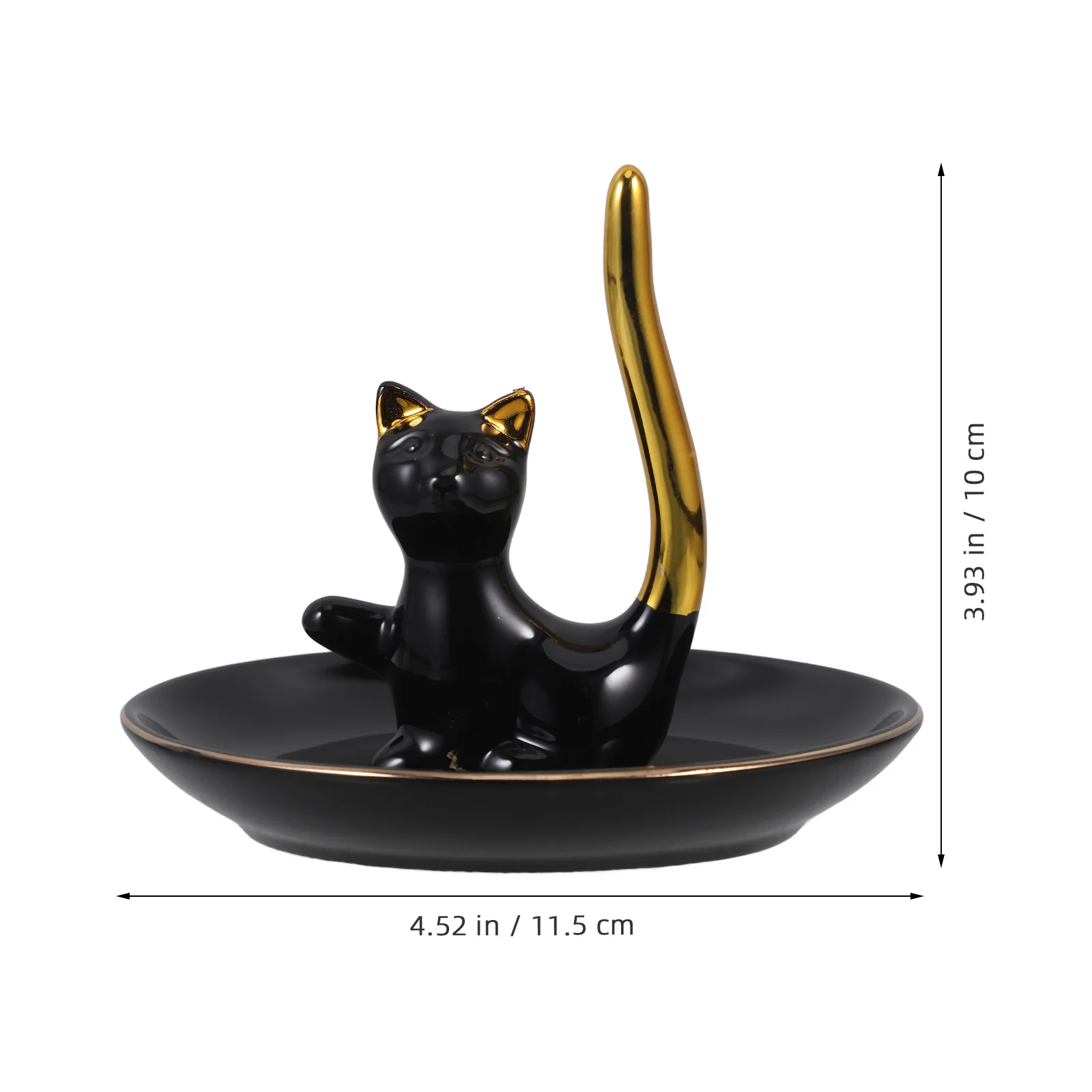 Ceramic Jewelry Tray Cute Cat Design Smooth Edges Storage For Rings Keys Trinkets Decorative Plate Organizer Dish