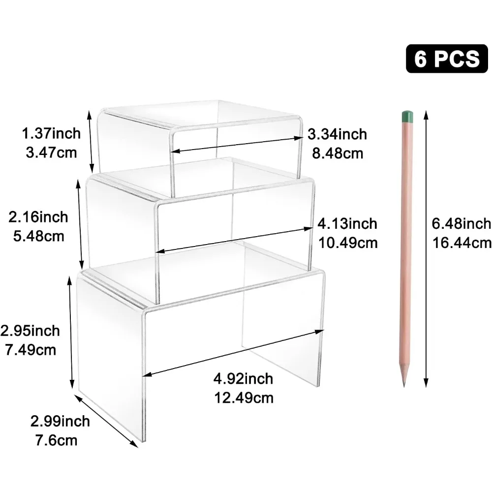 Acrylic Display Risers Clear Product Stand, Cupcakes Holder Dessert Transparent Showcase Stands, Candy Bar Risers
